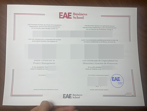EAE Business School diploma replacement