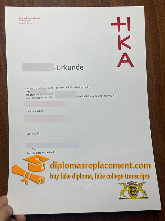 Hochschule Karlsruhe Urkunde