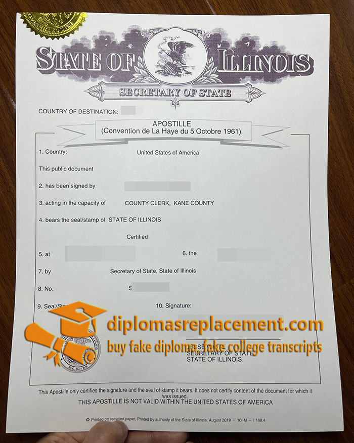 Illinois Apostille Certificate