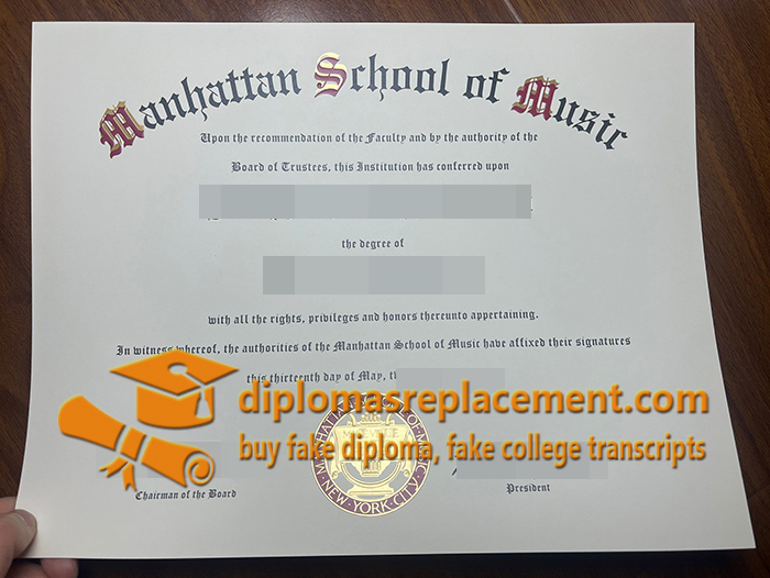Manhattan School of Music diploma