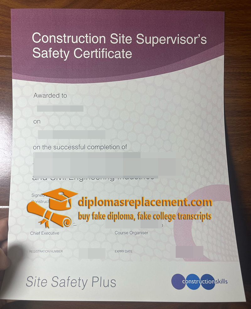 Site Safety Plus Certificate