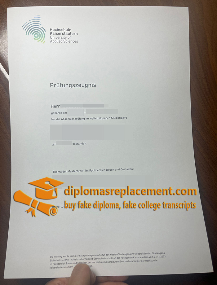 ‌Hochschule Kaiserslautern Zeugnis