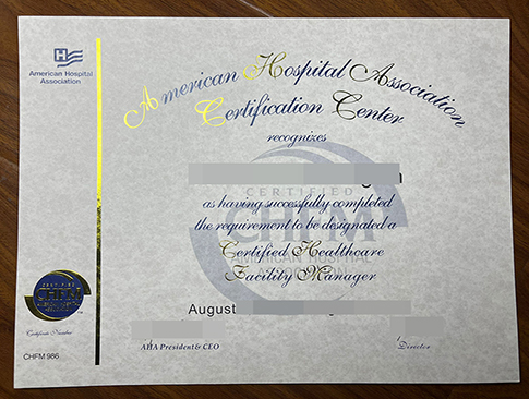 Certified Healthcare Facility Manager Certificate replacement