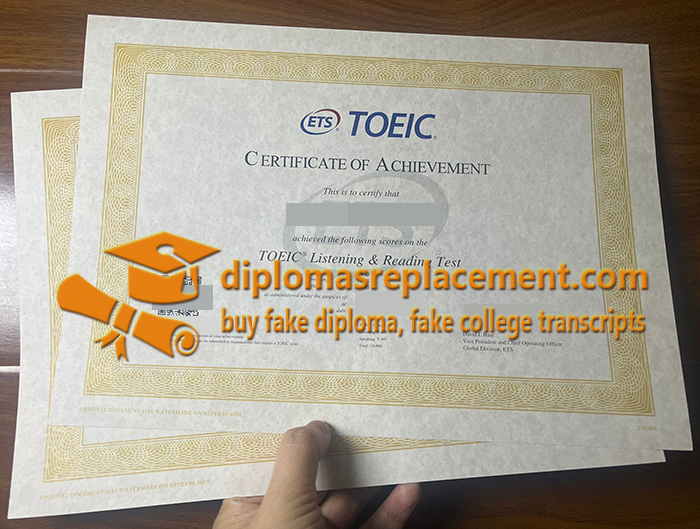 ETS Toeic Certificate