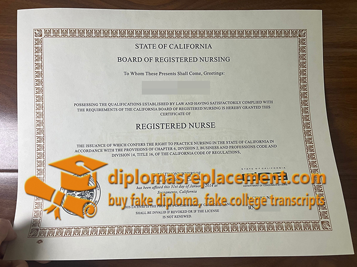 California Registered Nurse Certificate