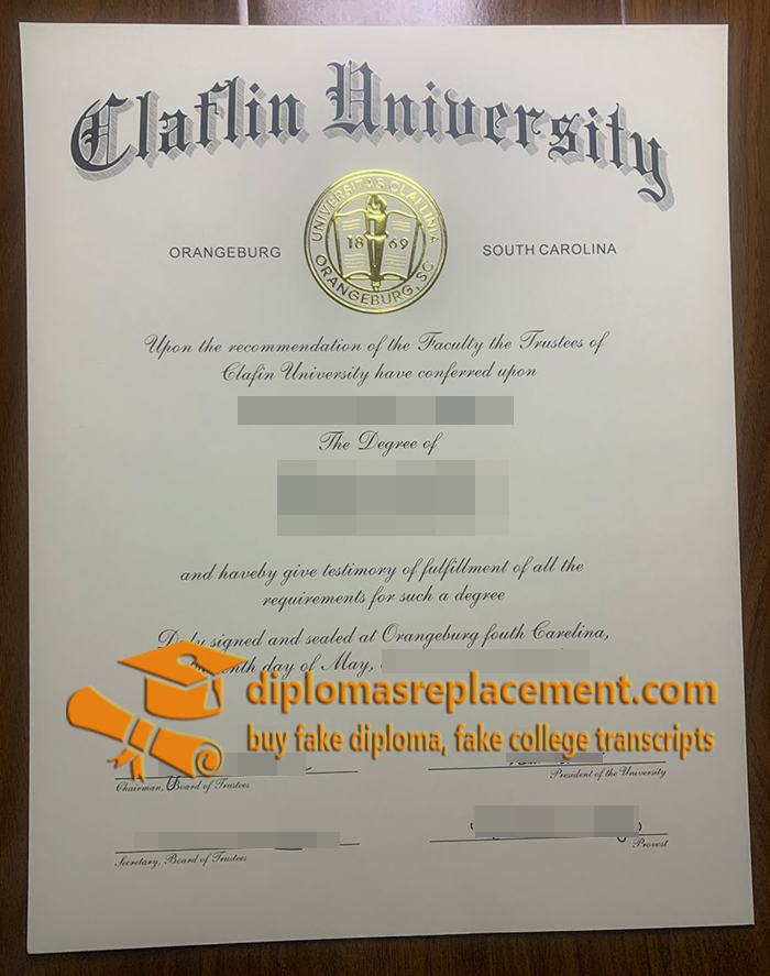 Claflin University diploma