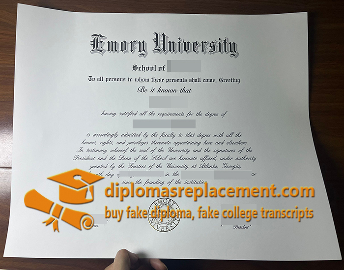 Emory University diploma