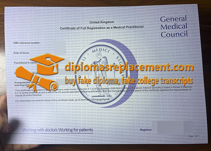 General Medical Council Certificate