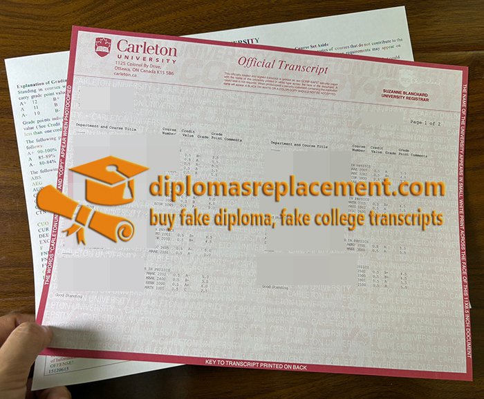 Carleton University transcript
