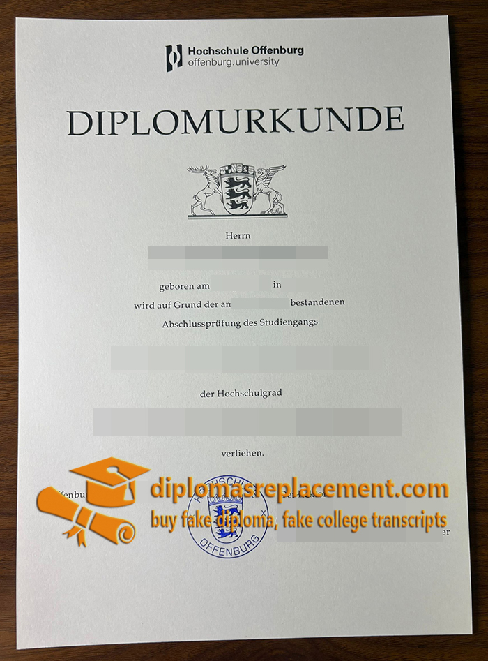 Hochschule Offenburg Urkunde