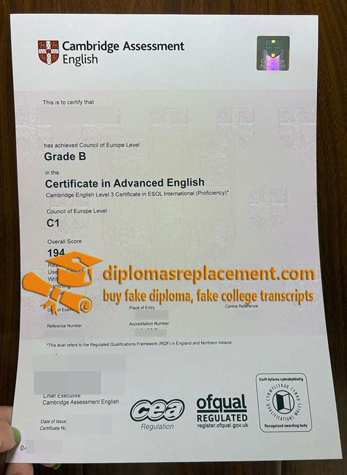 Cambridge C1 Certificate