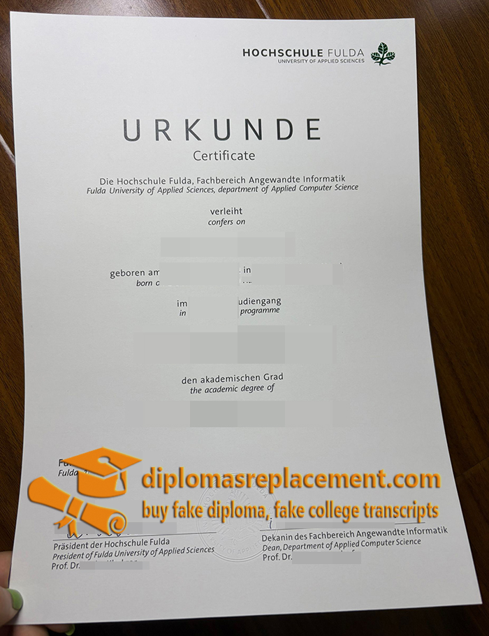 Hochschule Fulda Urkunde