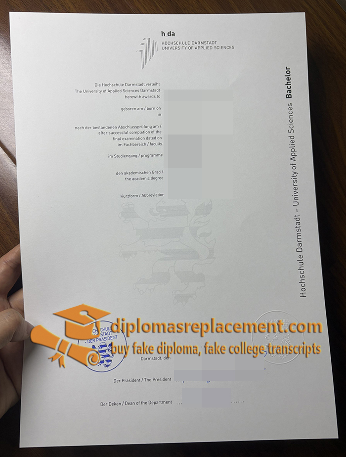 Hochschule Darmstadt Urkunde