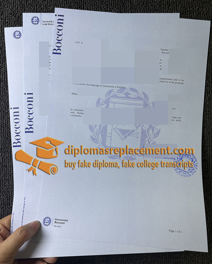 Università Bocconi transcript