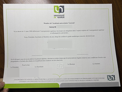 Université de Namur diploma replacement