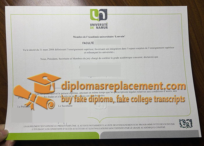 Université de Namur diploma