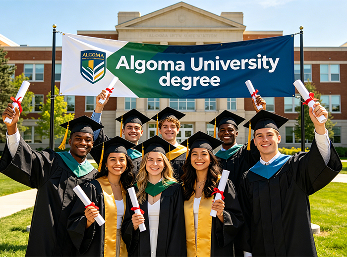 Algoma University Degree Graduation Celebration - Students Holding Diplomas1