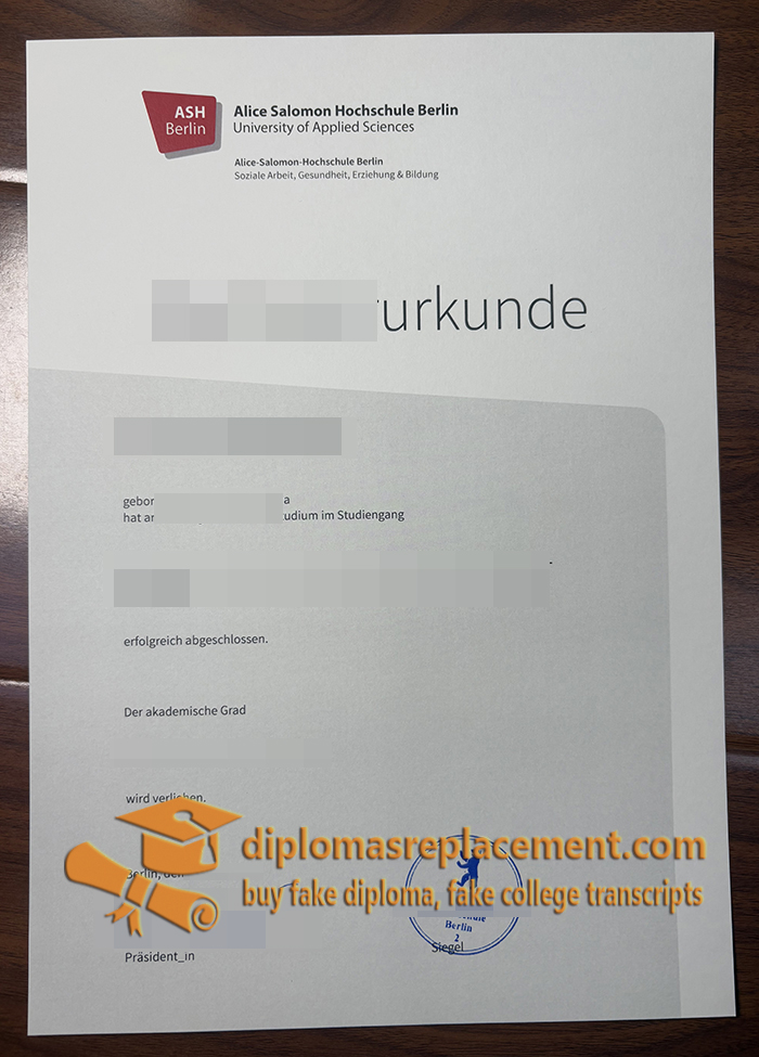 Alice Salomon Hochschule Berlin Urkunde