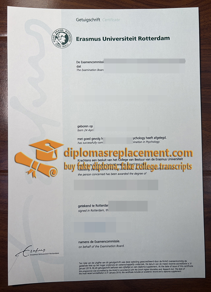 Erasmus Universiteit Rotterdam diploma