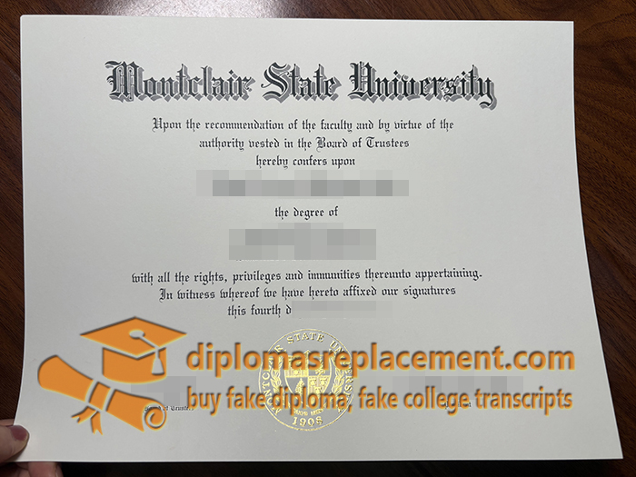 Montclair State University diploma