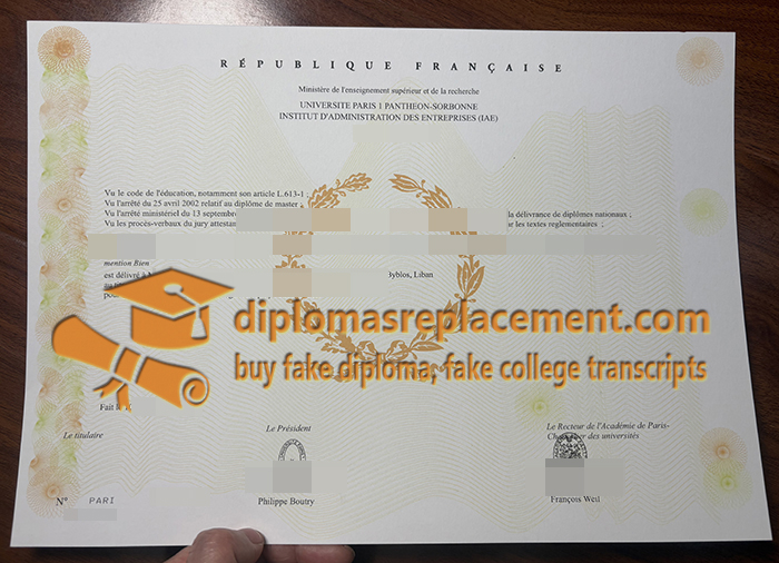 Université Paris 1 Panthéon-Sorbonne IAE diploma