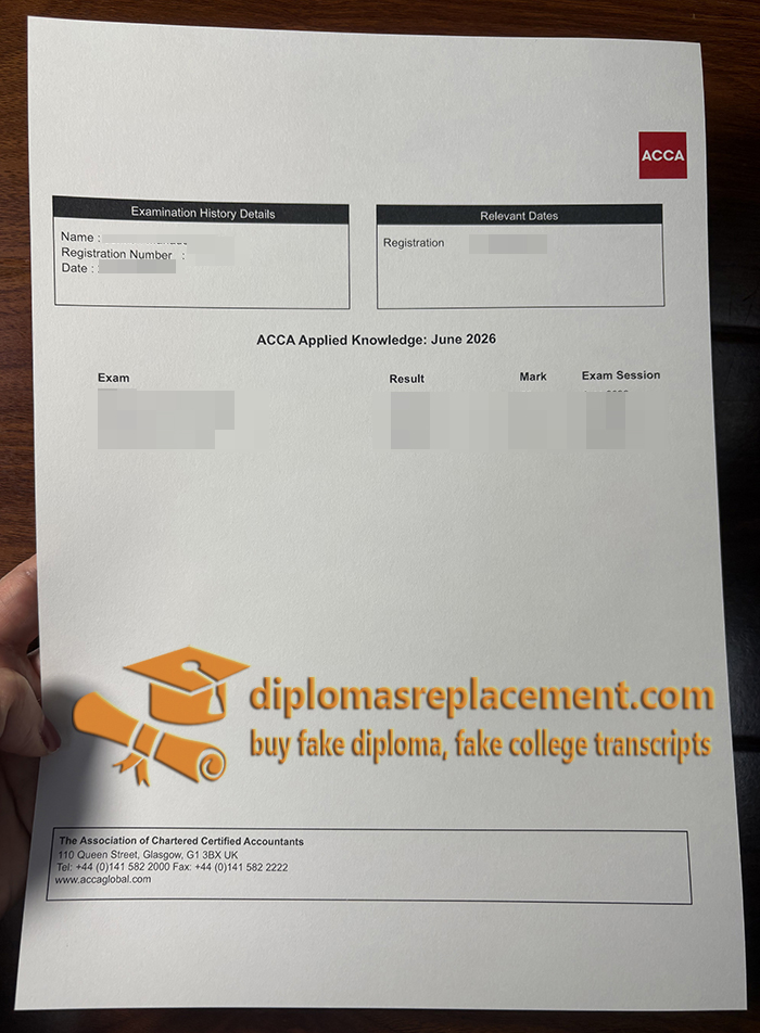 ACCA Advanced Transcript