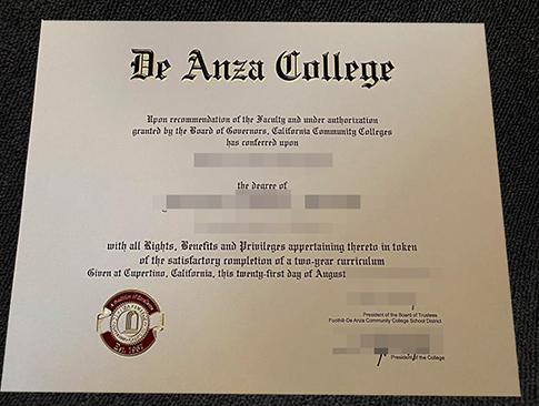 De Anza College degree replacement