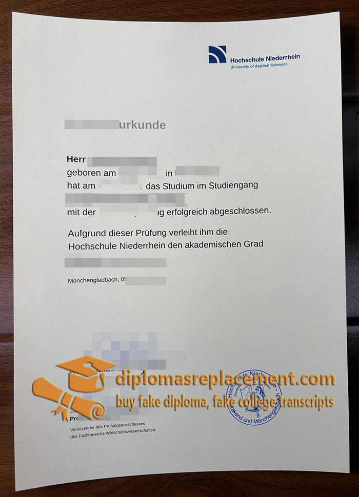 Hochschule Niederrhein Urkunde