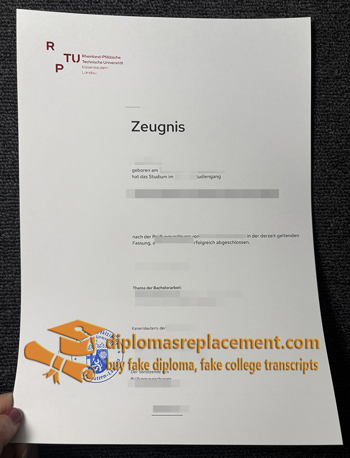 RPTU Zeugnis