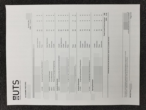 University of Technology Sydney transcript replacement
